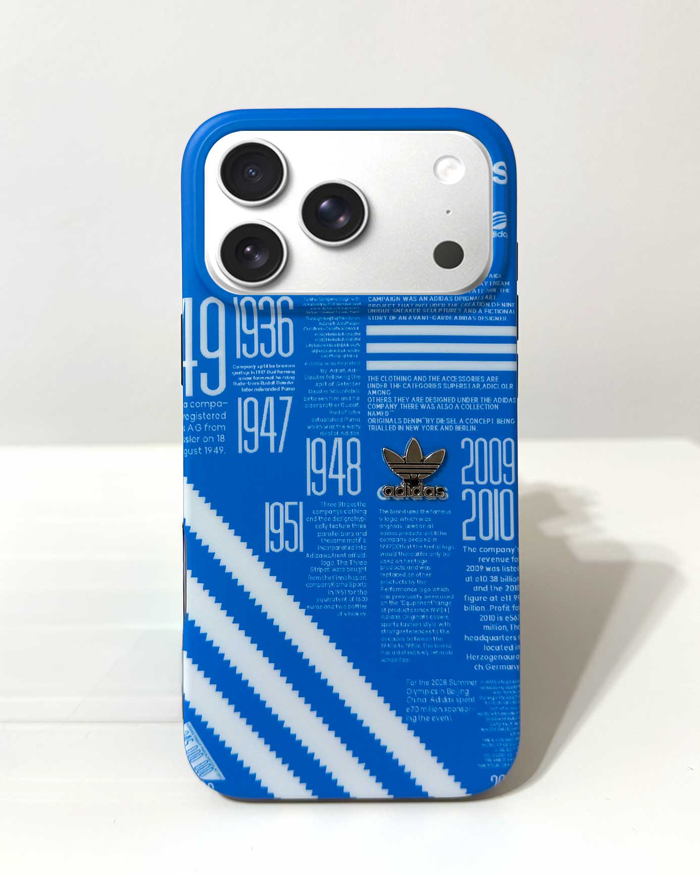 Adidas Creative Matte Case with Metal Emblem Shockproof Case for iPhone 17 Pro Max