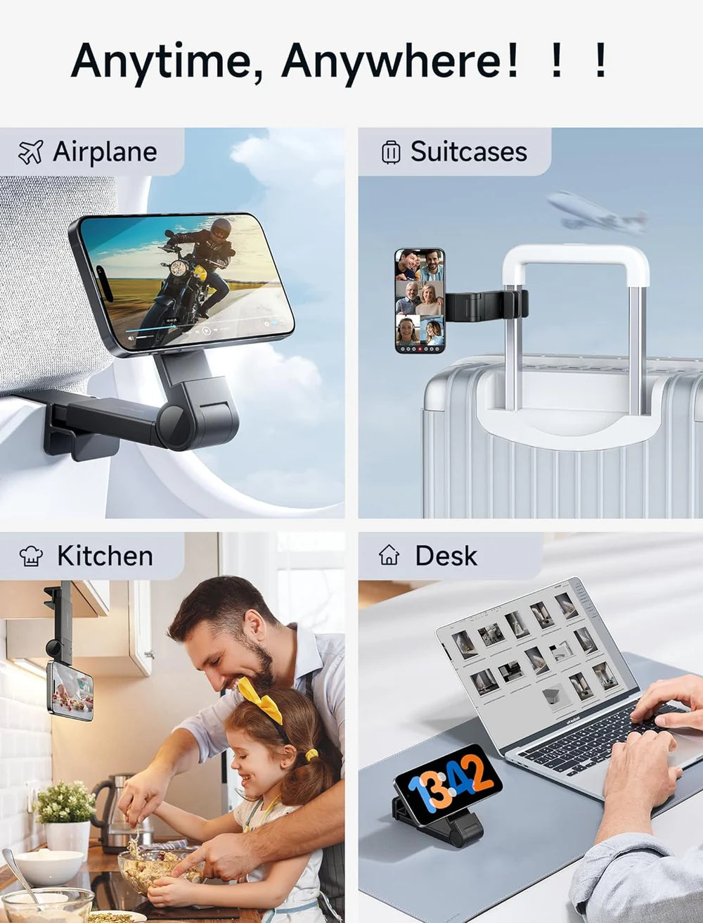 Jsaux Magnetic Ultra Compact Phone Holder - Black