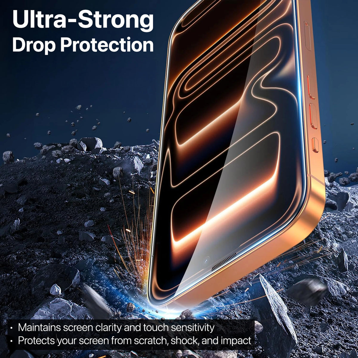 HDCI Dust filter Tempered Glass HD Crystal Clear with Edge to Edge Protection for iPhone 17/18 Pro Max