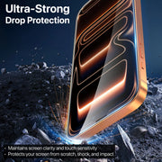 TecHub HDCI Dust Filter Tempered Glass Screen Protector for iPhone 17/18 Pro with edge-to-edge protection and crystal-clear clarity